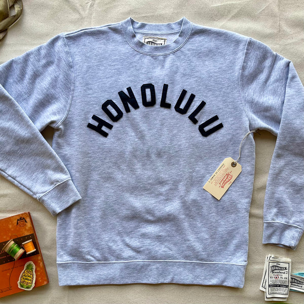 HONOLULU -black on heather grey