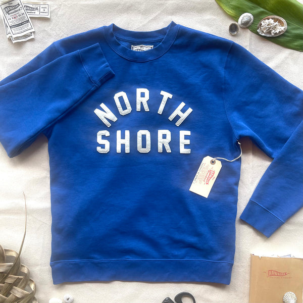 NORTH SHORE - white on royal