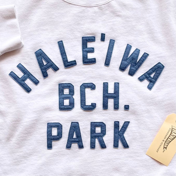 HALE`IWA BCH PARK -blue stone on white